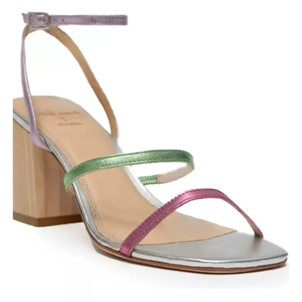 Black Suede Studio Verana Ankle Strap Sandal Multicolor Women's Size 37.5 / US 7
